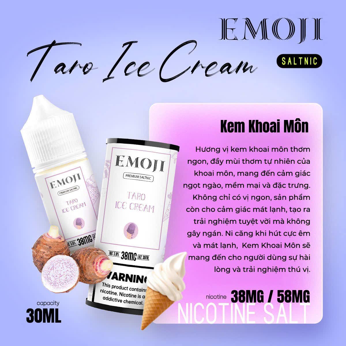 Emoji - Taro Ice Cream ( Kem Khoai Môn )